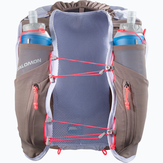 Gilet d’hydratation Salomon ADV Skin 12 femme marron et gris, vue de face