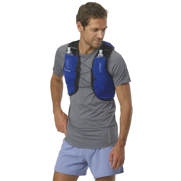 Gilet d’hydratation Salomon Active Skin 8 bleu foncé, détail latéral