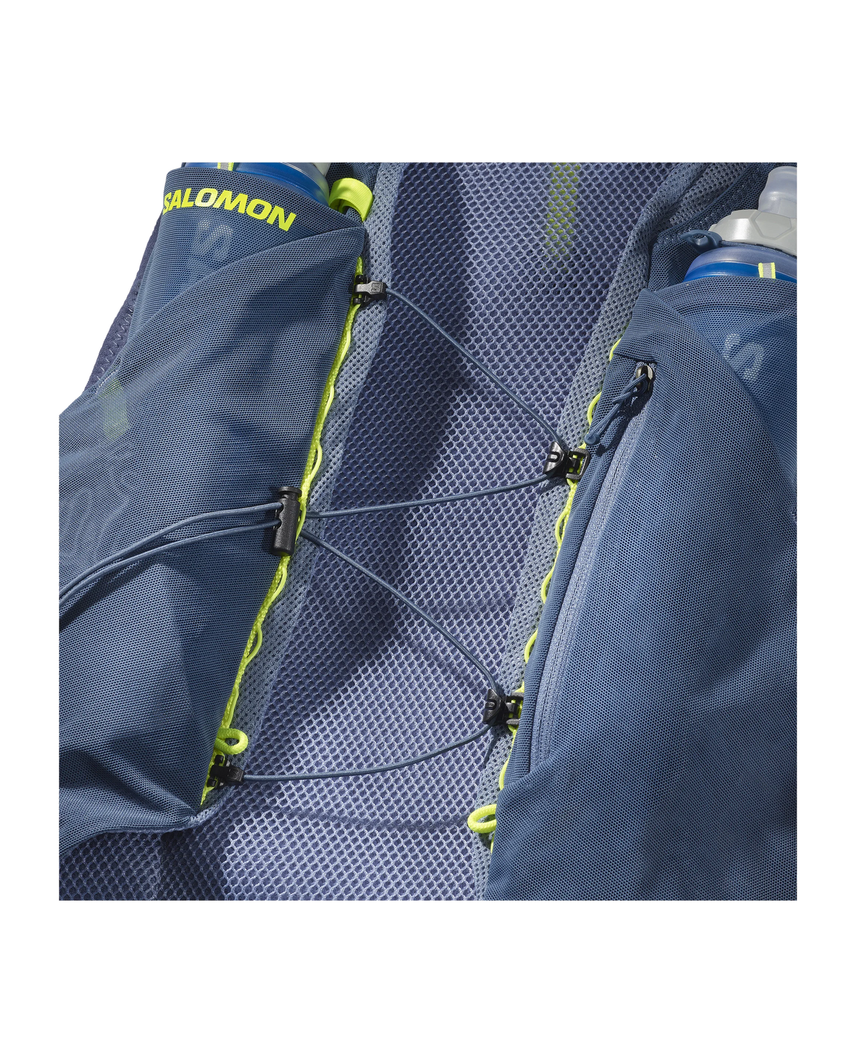 Gilet d’hydratation Salomon ADV Skin 5 bleu pierre, vue complète du design