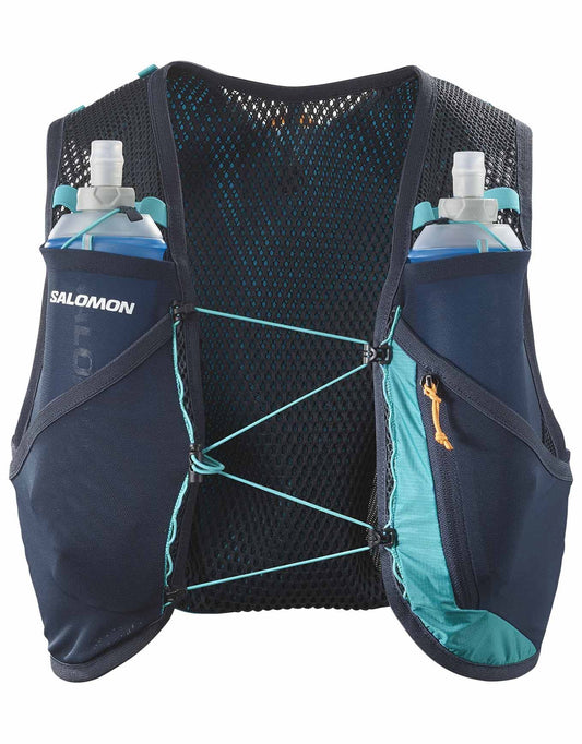 Gilet d’hydratation Salomon Active Skin 4 turquoise, vue de face
