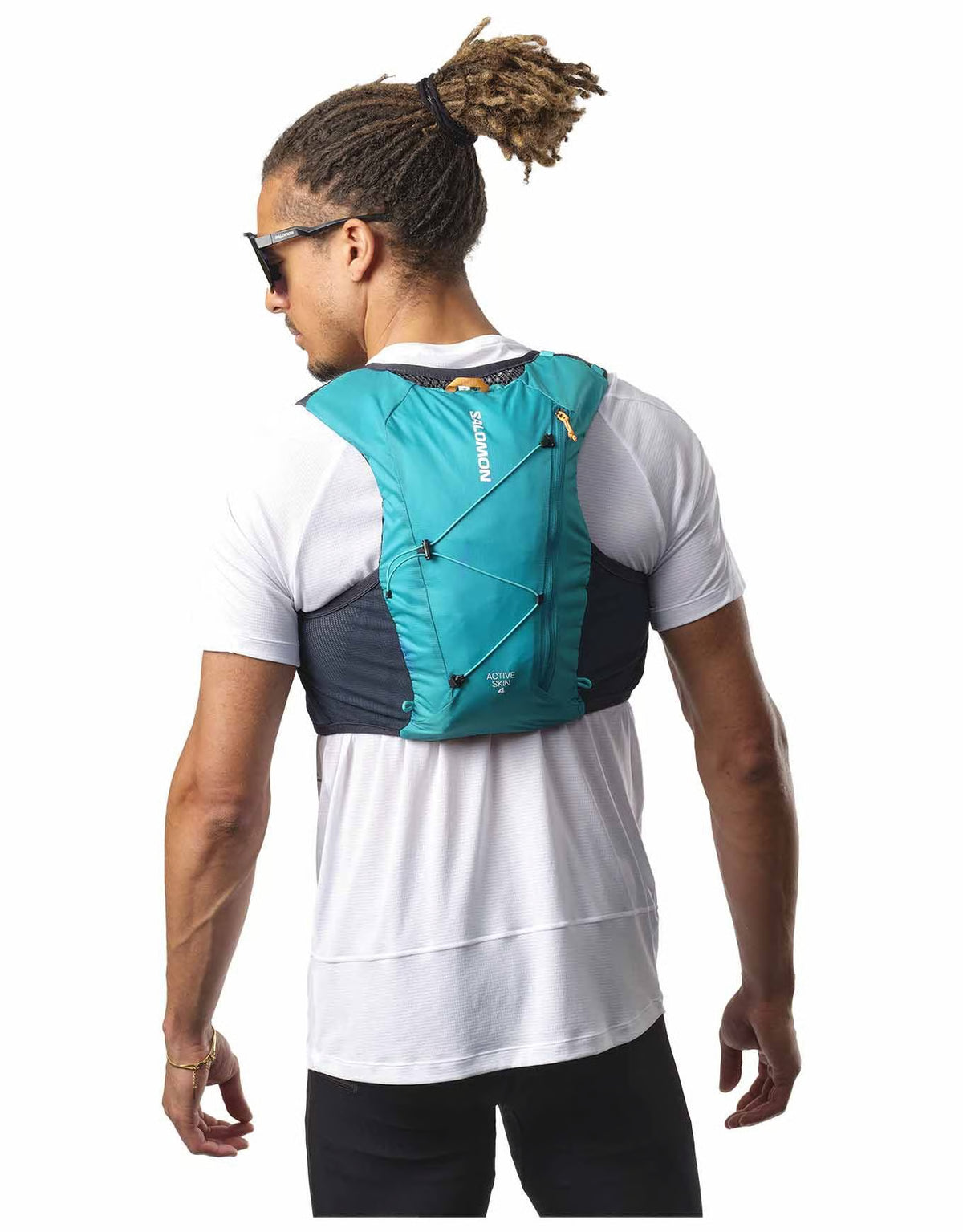 Gilet d’hydratation Salomon Active Skin 4 turquoise, détail latéral