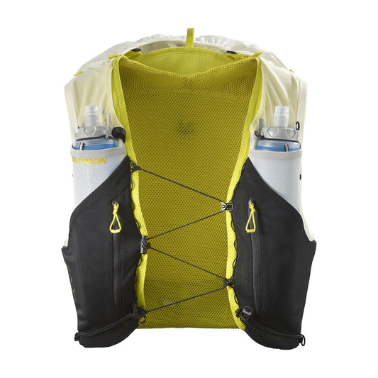 Gilet d’hydratation Salomon ADV Skin 12 jaune et noir, vue de face