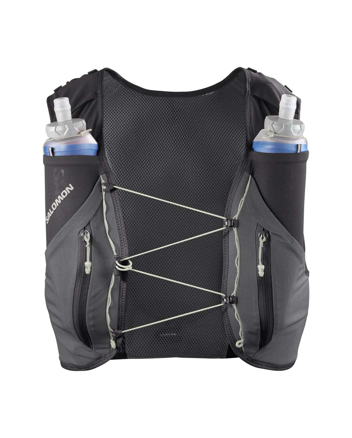 Salomon ADV Skin 12 Schwarz/Grau Trinkweste, Vorderansicht