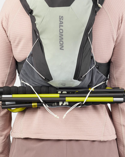 Salomon ADV Skin 12 Schwarz/Grau Trinkweste, Detail der Fronttaschen