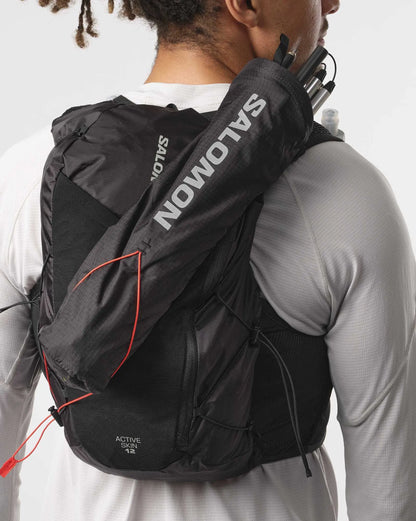 Salomon Active Skin 12 Schwarz Trinkweste, Rückansicht