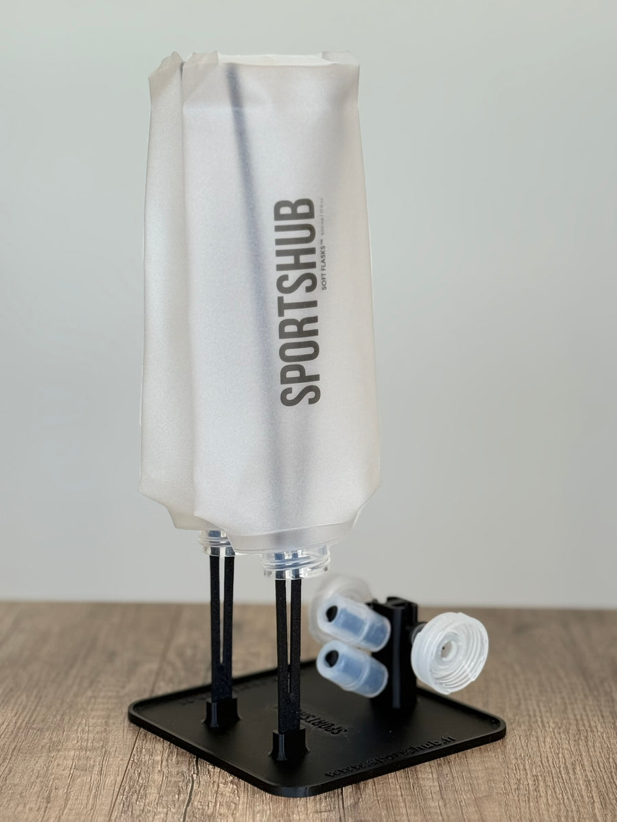 SportsHub-Trockenständer Schwarz, mit Soft Flasks zum Trocknen
