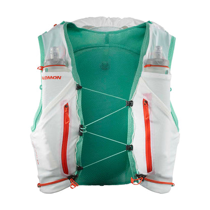 Salomon ADV Skin 12 Weiß/Grün Trinkweste, Vorderansicht